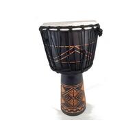 RHYTHM WAVE Djembe Jammer Series 60cm Drum African Diamond Carving Black