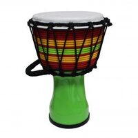 RHYTHM WAVE Djembe Roped 7 Inch Green PVC