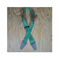 COLONIAL LEATHER Dark Green Webbing With Heavy Duty Leather Ends Guitar Strap