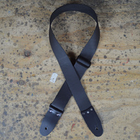 COLONIAL LEATHER 2″ Black Soft Leather Slide Adjustable Guitar Strap