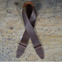 COLONIAL LEATHER 3″ Brown Soft Leather Slide Adjustable Guitar Strap