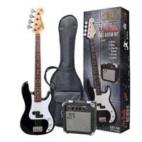 SX PB 3/4 Size Bass Guitar Pack Black