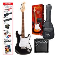 SX Electric 3/4 Guitar Pack Black
