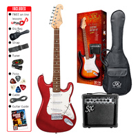 SX Electric 3/4 Guitar Pack Candy Apple Red