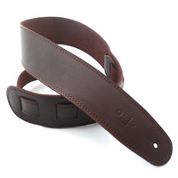 DSL 2.5 Inch Single Ply Saddle Brown/Brown Stitch Leather Guitar Strap