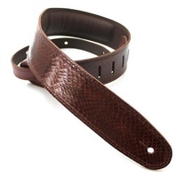 DSL Brown Snakeskin Leather Guitar Strap