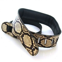 DSL White & Black Snakeskin Leather Guitar Strap