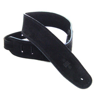 DSL 2.5 Inch Triple Ply Black Leather Guitar Strap