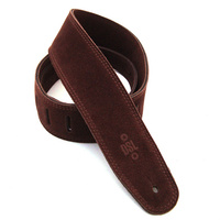 DSL 2.5 Inch Triple Ply Brown Leather Guitar Strap