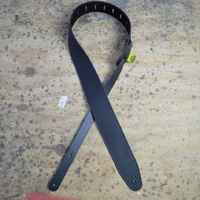 COLONIAL LEATHER Sueded Black 2.5" Soft Leather Guitar Strap