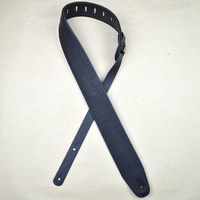 COLONIAL LEATHER 2.5" Padded Upholstery Leather Black Guitar Strap