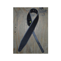 COLONIAL LEATHER 3" Padded Upholstery Leather Guitar Strap Black & Grey