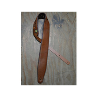 COLONIAL LEATHER 3" Padded Upholstery Leather Guitar Strap Tan & Brown