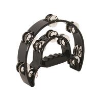 MANO PERCUSSION Handheld Tambourine Black ABS w/Steel Jingles TMP13B