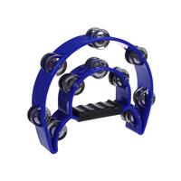 MANO PERCUSSION Handheld Tambourine Blue ABS w/Steel Jingles TMP13BL