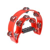 MANO PERCUSSION Handheld Tambourine Red ABS w/Steel Jingles TMP13R