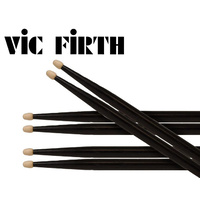 VIC FIRTH 5A Black Hickory Wood Tip Sticks