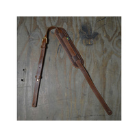 COLONIAL LEATHER Vintage Style Guitar Strap, Topgrain Leather, Upholstery Back, Brown & Tan