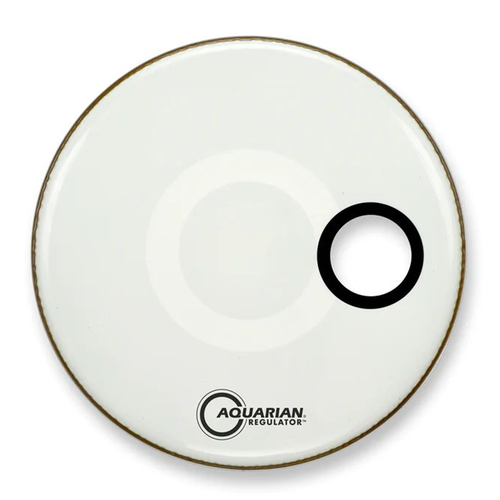 AQUARIAN Regulator 22 Inch w/Hole White Bass Drumhead