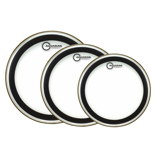AQUARIAN Performance 2 PF-A Clear Drumhead Pack 10-12-14