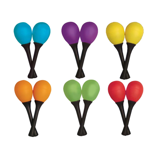 MANO PERCUSSION Egg Maracas Coloured with Handle - Pair