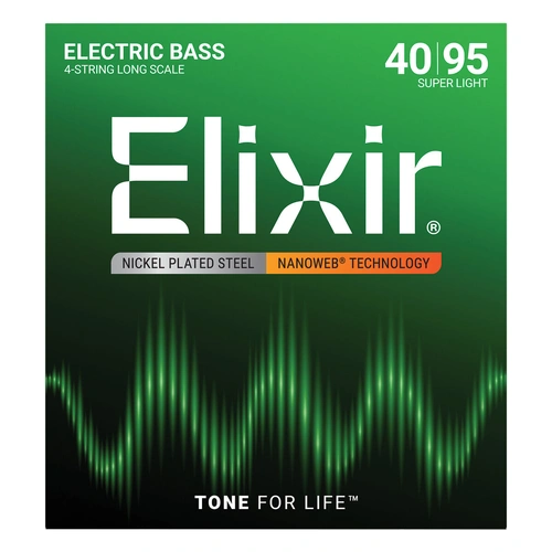 ELIXIR 45/105 Medium Nanoweb Nickel Plated Steel 4-String Bass Set