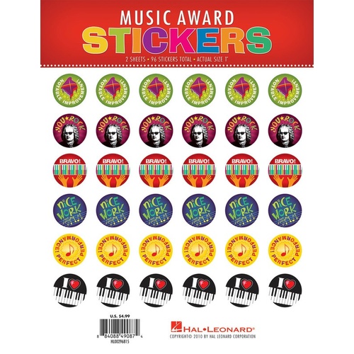Music Award Stickers - Hal Leonard