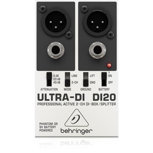 BEHRINGER DI20 Ultra DI 2 Channel Stereo DI
