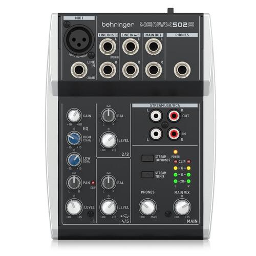BEHRINGER Xenyx 502S 5 Channel Mixing Console w/USB