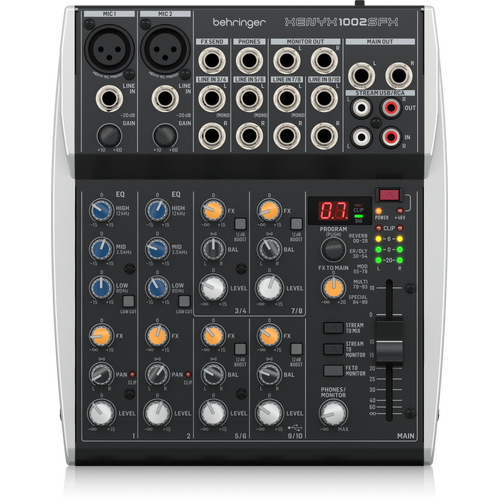 BEHRINGER Xenyx 1002SFX 10 Channel Mixing Console w/USB & FX