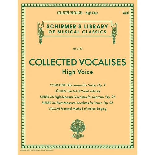 Collected Vocalises for High Voice