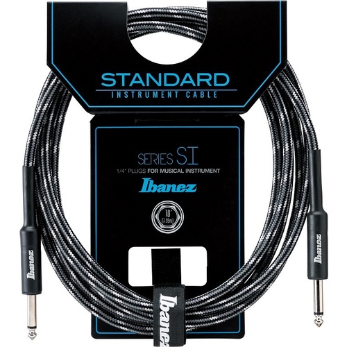 IBANEZ SI10 10ft Guitar Cable - Charcoal grey CCT Woven
