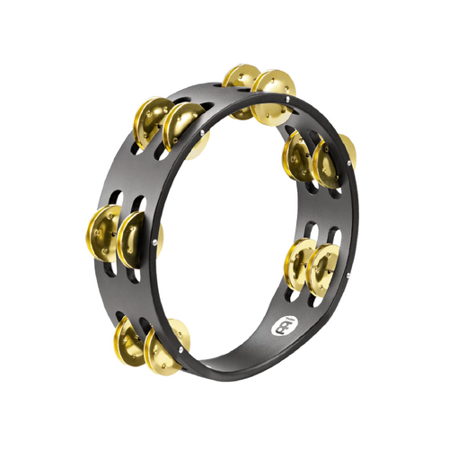 MEINL 8 Inch Compact Tambourine w/Brass Jingles CTA2B-BK