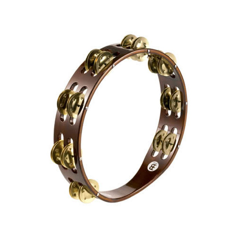 MEINL 10 Inch Wood Tambourine 2 Row w/Brass Jingles TA2BAB