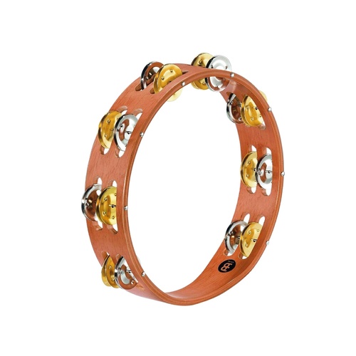 MEINL 10 Inch Wood Recording Tambourine 2 Row Dual Jingles TA2MSNT