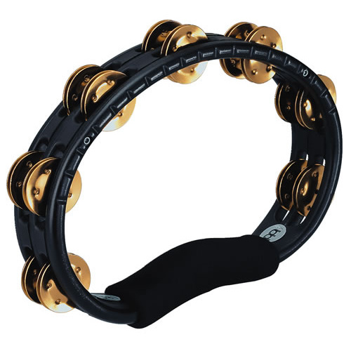 MEINL Handheld Tambourine Black ABS w/Brass Jingles TMT1B-BK