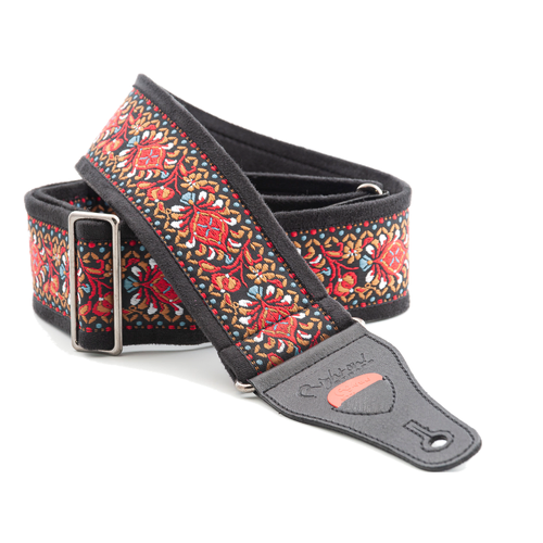 RIGHT ON Standard Plus Woodstock II Red Guitar Strap
