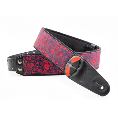 RIGHT ON Mojo Daisy Red Guitar Strap