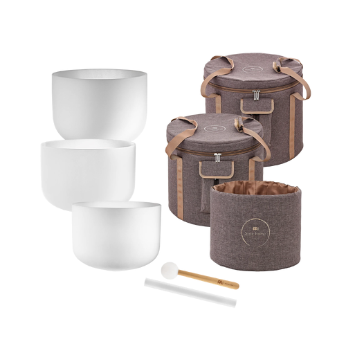 MEINL Sonic Energy Crystal Singing Bowl 3Pc Chakra Set CSBMSETCEG