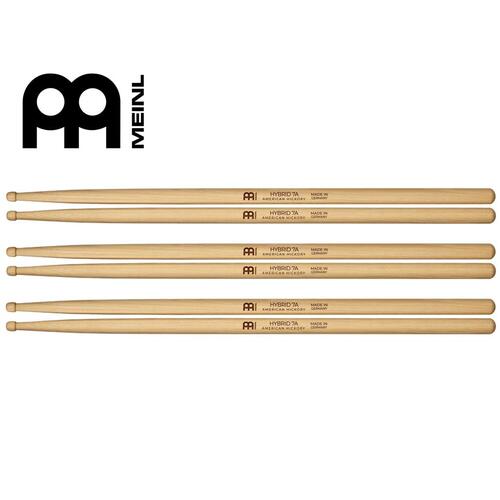 MEINL Hybrid 7A Hickory Wood Tip Drumsticks SB105