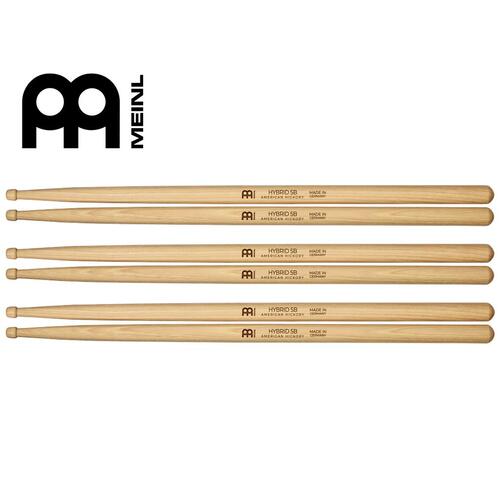 MEINL Hybrid 5B Hickory Wood Tip Drumsticks SB107