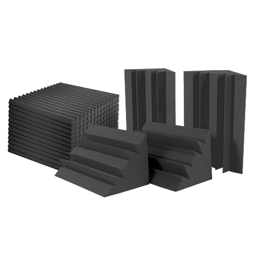 AURALEX Studiofoam Project2 Room Kit 12 Panels/4 Bass Traps - Charcoal