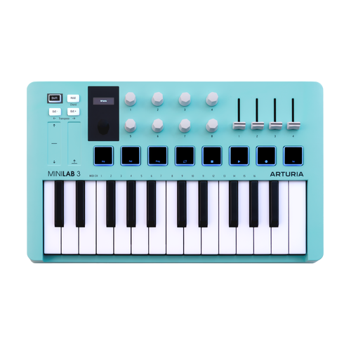 ARTURIA MiniLab MK3 25 Key USB MIDI Controller - Aquamarine