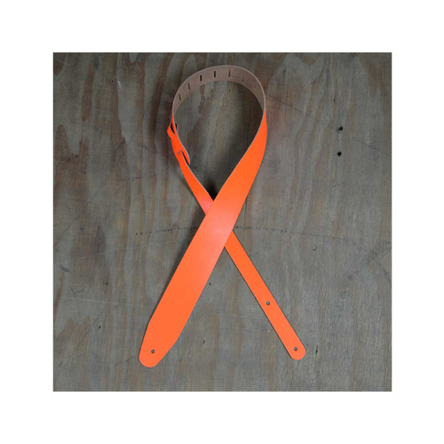 COLONIAL LEATHER 2.5" Hi Vis Orange Leather Guitar Strap