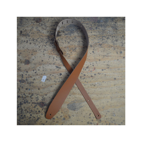 COLONIAL LEATHER Tan 2.5" Leather Guitar Strap