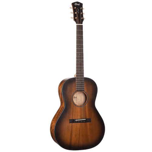 CORT Core-PE Parlor Acoustic Electric Guitar - Open Pore Black Burst
