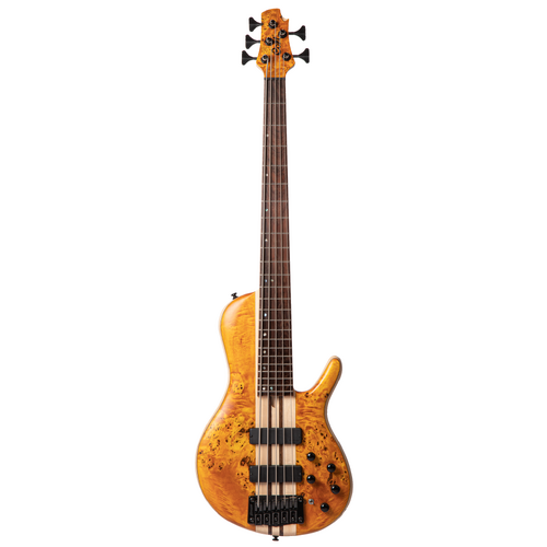 CORT A5 Plus SC Amber Open Pore 5-String Bass Guitar