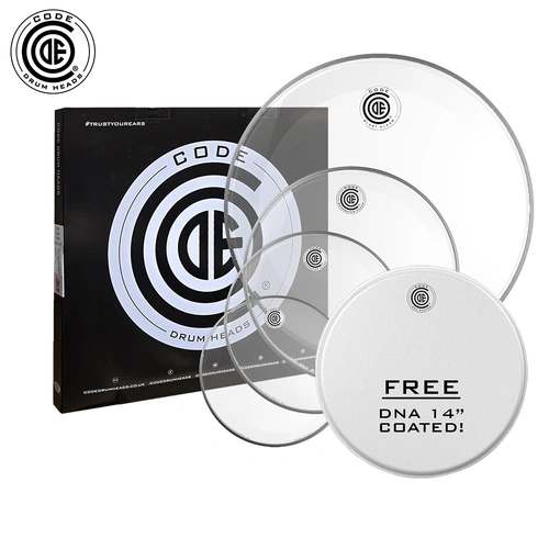 Code Generator Drum Head Pack, Clear 10/12/16/22 (w/Free 14" DNA)