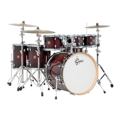 GRETSCH Catalina Maple 7 Piece Drum Kit Dark Cherry Burst