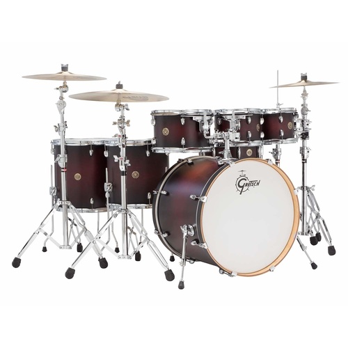 GRETSCH Catalina Maple 7 Piece Drum Kit Satin Deep Cherry Burst